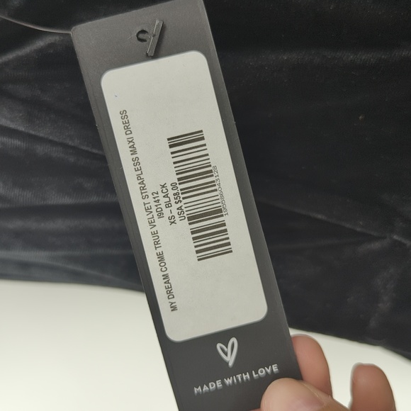 NWT LULU'S My Dream Come True Velvet Strapless Maxi Dress - Picture 7 of 8